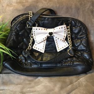 betsey johnson bag - authentic - black leather